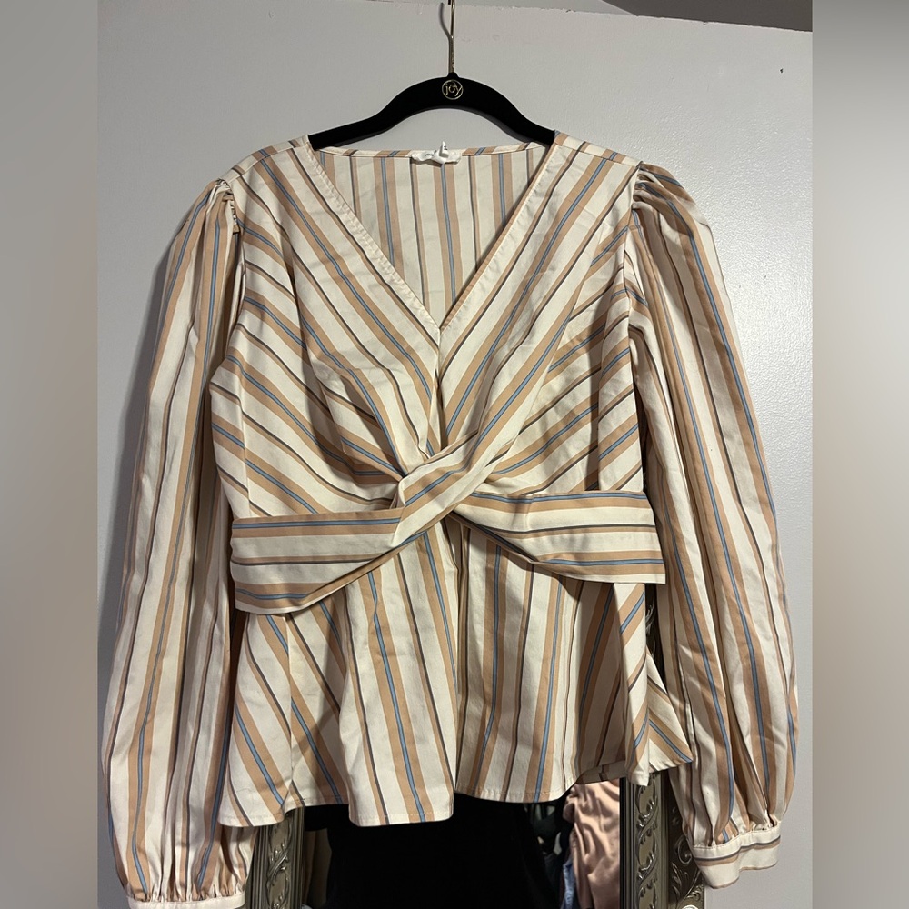 Maurices Multicolor Striped V-Neck Blouse